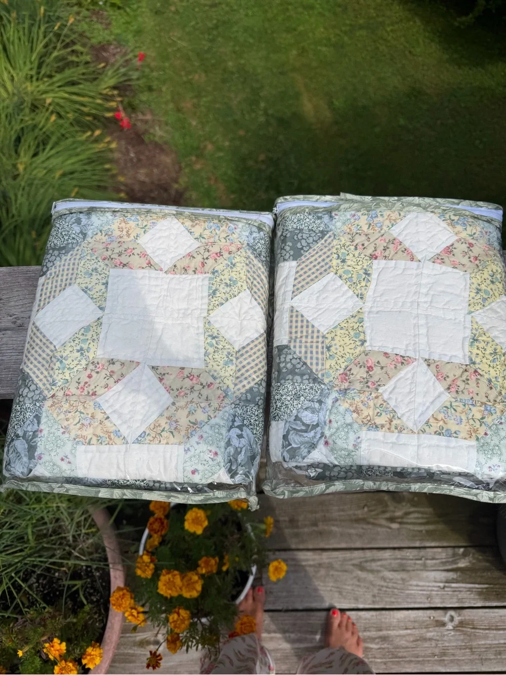 Heritage Collection Millennium Star Quilted Pillow Shams NIP Set of 2 100% Cotto